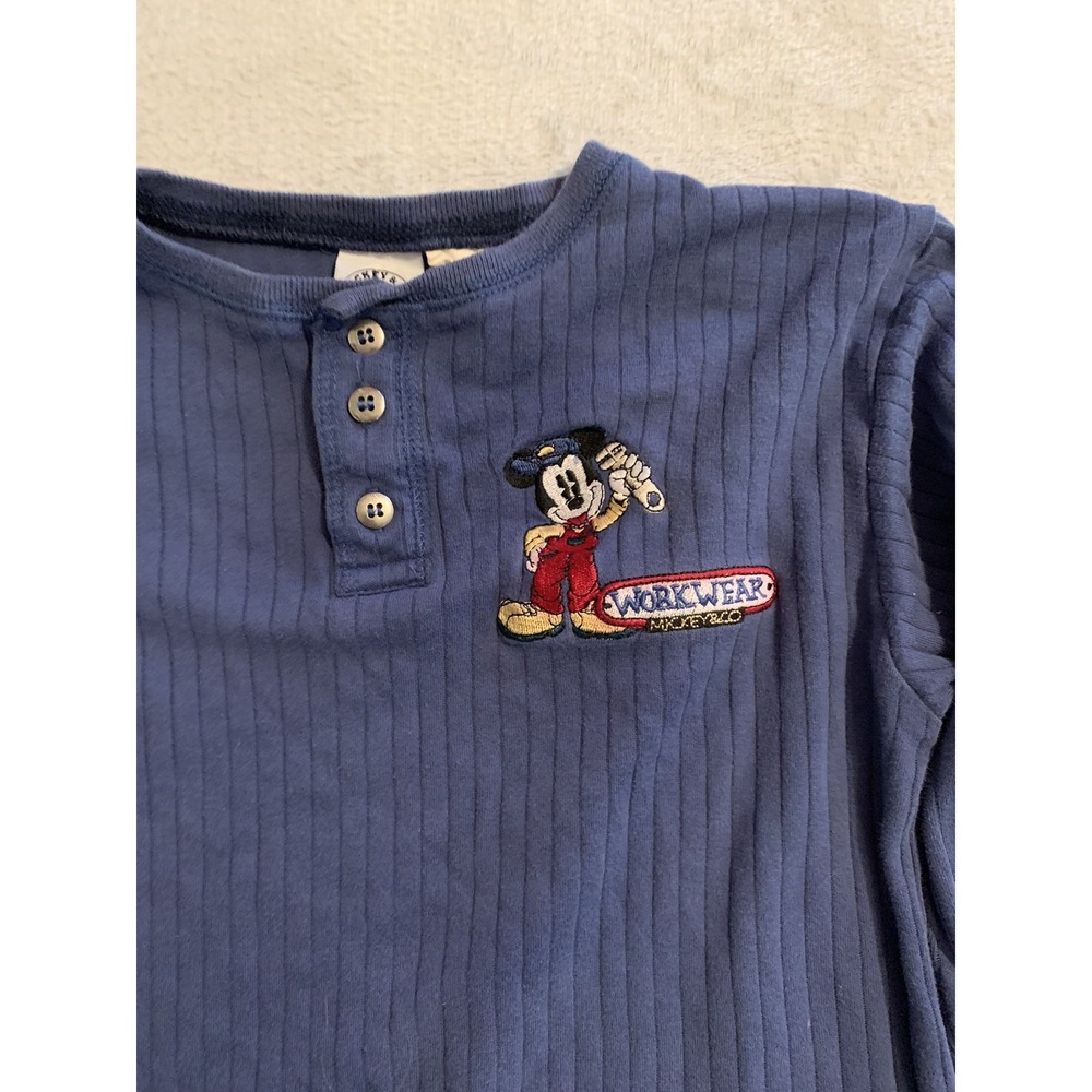 Vintage Mickey And Co Boys Workwear Embroidered Long Sleeve Shirt Size 7 Y2K - Picture 2 of 7